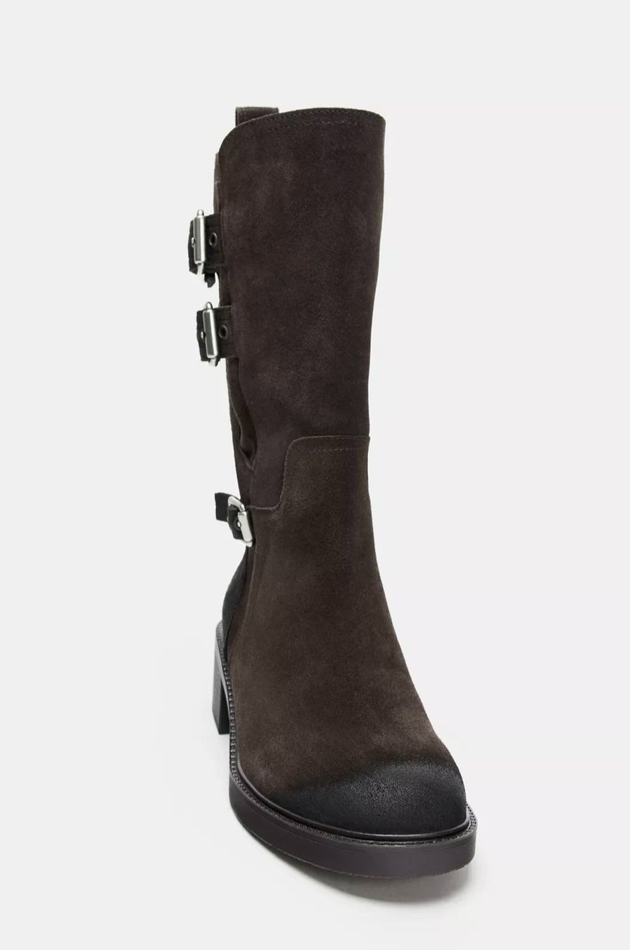 Zara Scarpe da donna: NEW Zara Buckled Split Suede Leather Ankle Boots – Nuovo e nell'imballaggio originale da St. Gallen venduto da look-twice 2