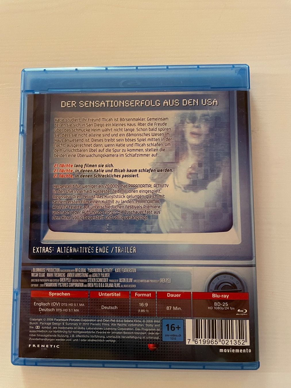 Tutti i DVDs: DVD Paranormal Activity Blu-ray Nervenkitzel Gruselschocker – Usato da Auenstein venduto da moin. 1
