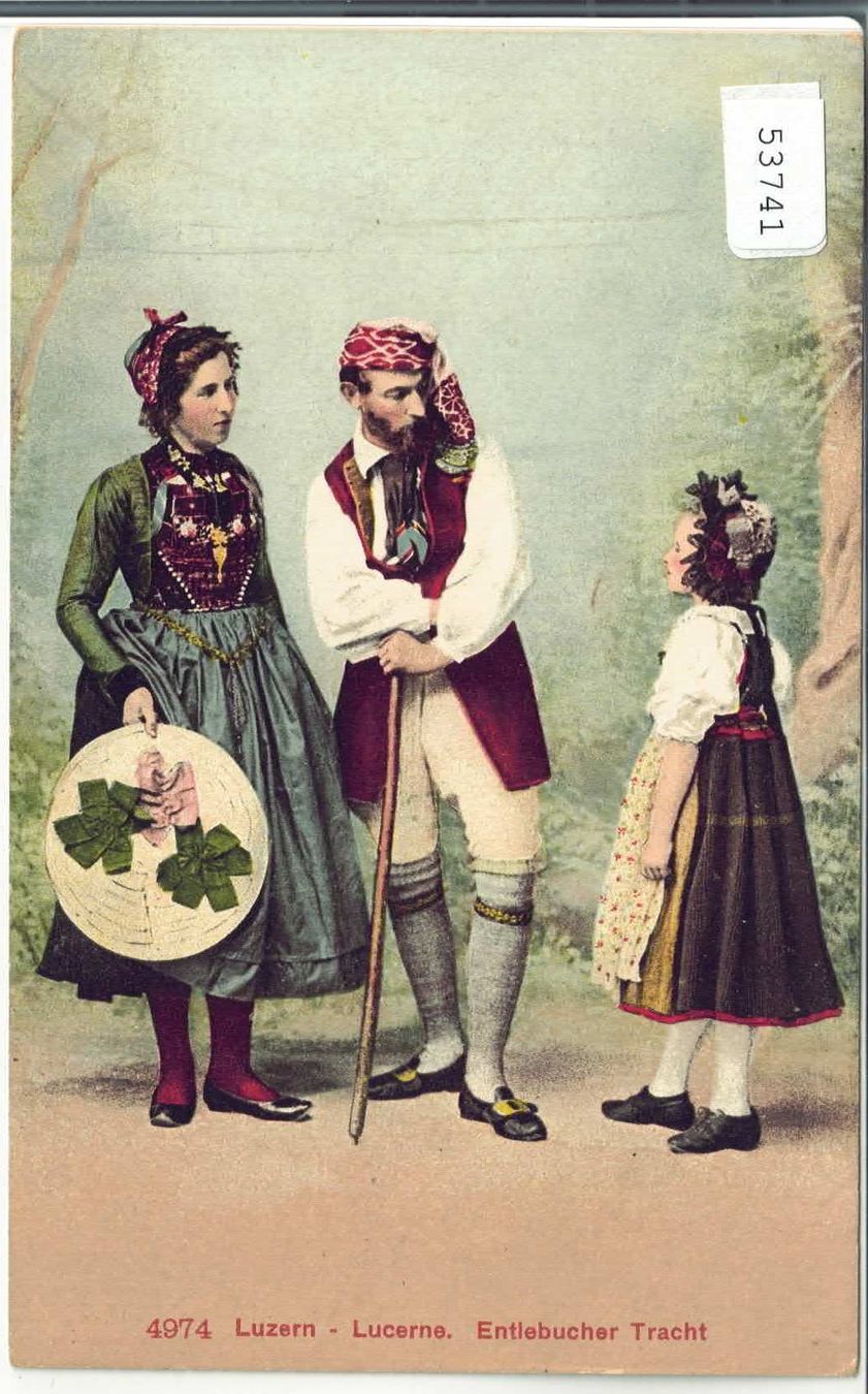 Cartoline postali: Luzern - Entlebucher Tracht - Litho – Usato da Ettingen venduto da Kartenplanet