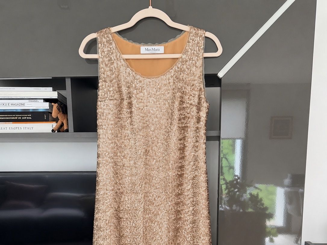 Max Mara Vestiti: Abito Max Mara paillettes oro tg M – Usato da Lugano venduto da fer_ckb9 6