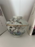 Light Crimson-Color "Peach Blossom Beauty" Covered Bowl