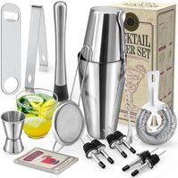Cocktail Shaker Set 16-teilig mit Boston Shaker und Jigger