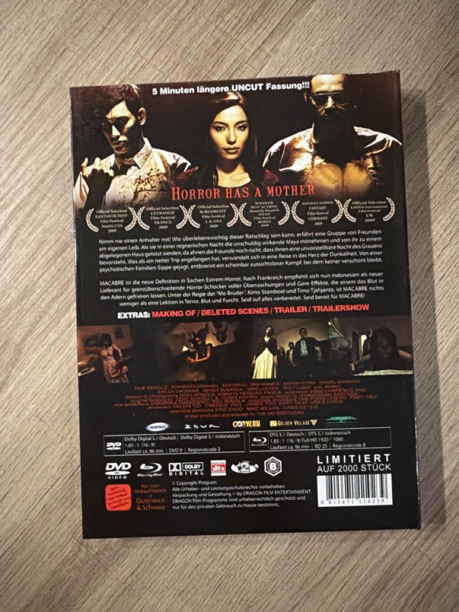 Tutti i DVDs: Macabre (2009) BluRay Mediabook – Usato da Hagendorn venduto da masterchieff 1