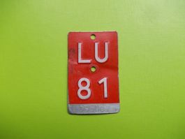 Velonummer / Fahrradnummer LU 81