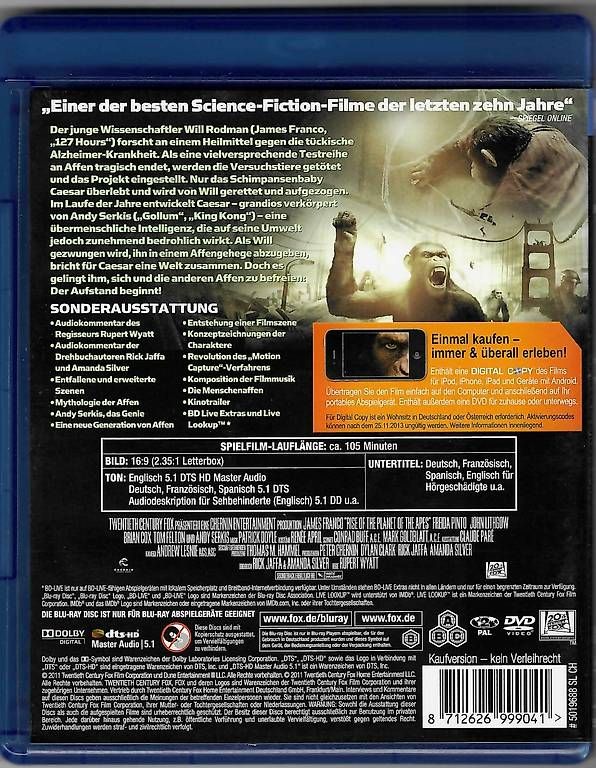 Alle DVDs: Planet der Affen: Prevolution - Blu-ray Film – Gebraucht aus Dörflingen von Super-Bob 1