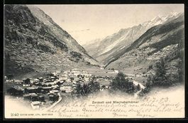 Zermatt, Ortsansicht und Mischabelhörne