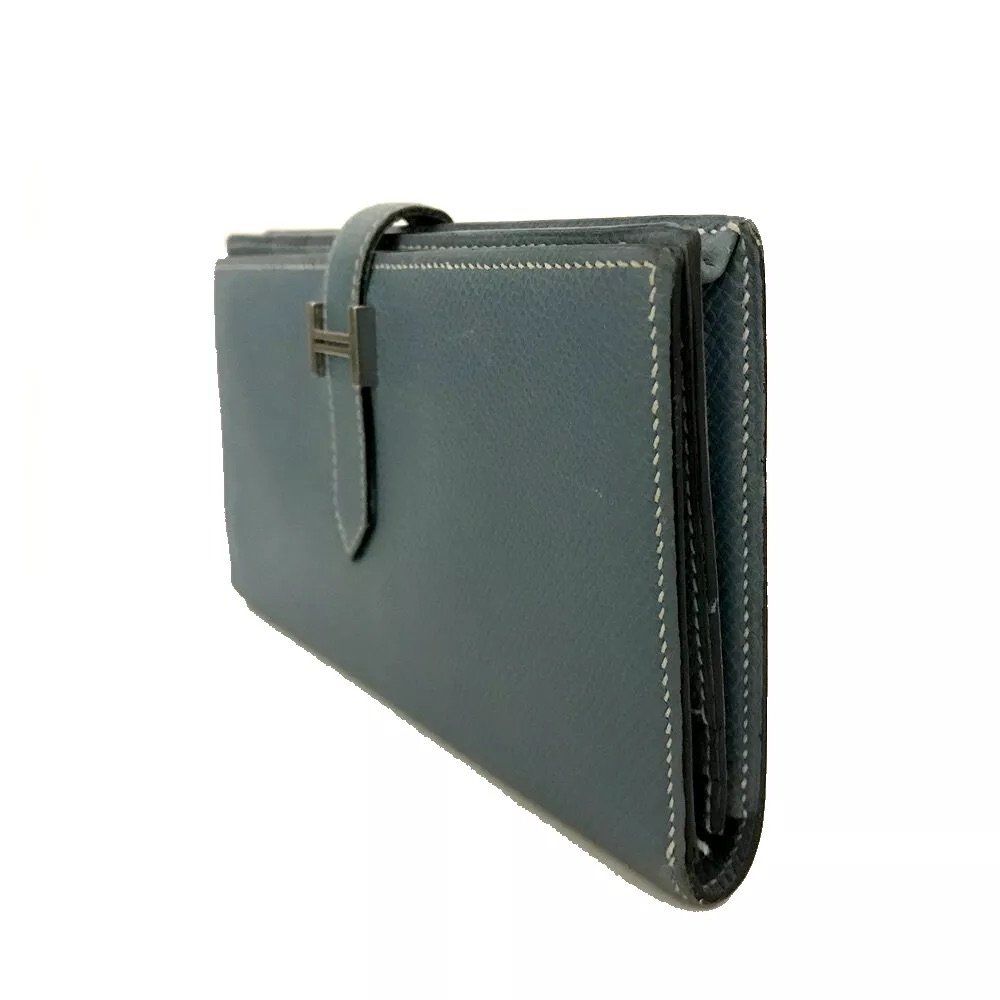 Hermès Portemonnaie: Hermès Epsom Leather Long Bifold Wallet Blue – Gebraucht aus Morges von Audemars07 1