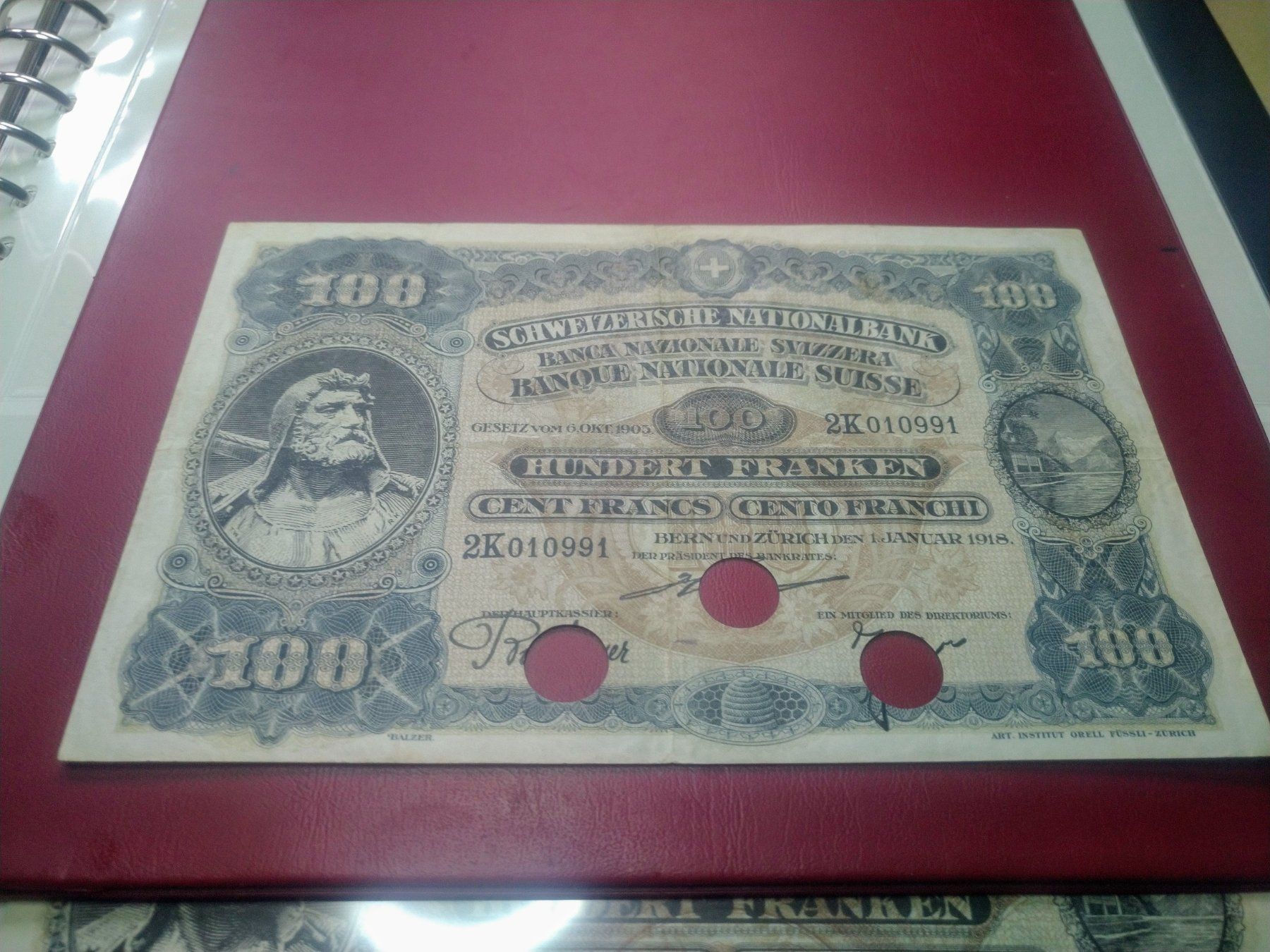 Banknoten: 100 fr 1918 firma JO – Gebraucht aus Cevio von lulina 2