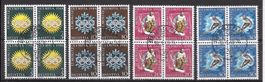 Viererblockserie W25w - W28w gestempelt Brugg 30.1.1948
