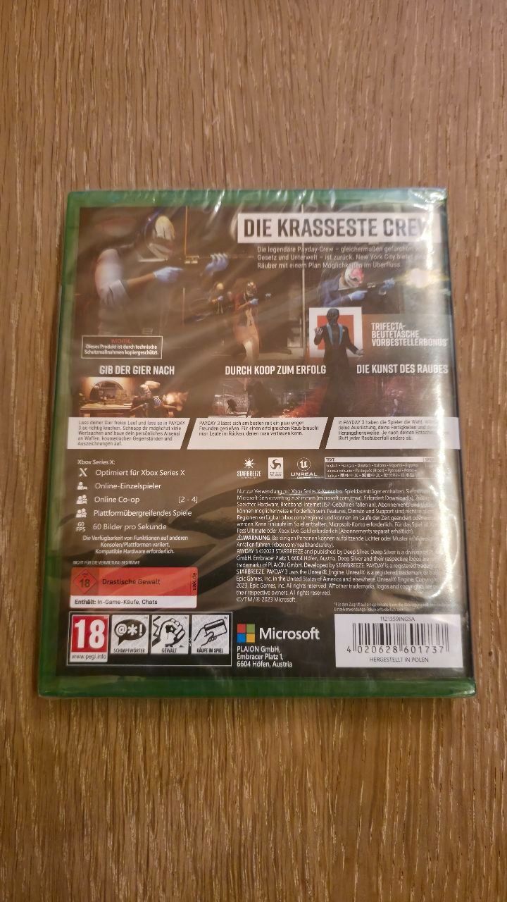 Microsoft Giochi: XBox One, Game, Deep Silver PAYDAY 3 Day One Edition, Neu – Nuovo e nell'imballaggio originale da Sirnach venduto da TheMrFreeman 1