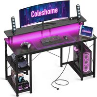 Gaming Tisch LED USB Steckdose Monitorständer 120cm