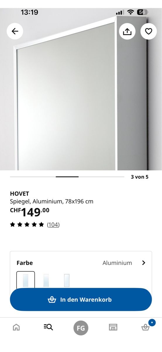 Ikea Specchi: Ikea HOVET Spiegel – Usato da Bertschikon Gossau venduto da twentyfive 2
