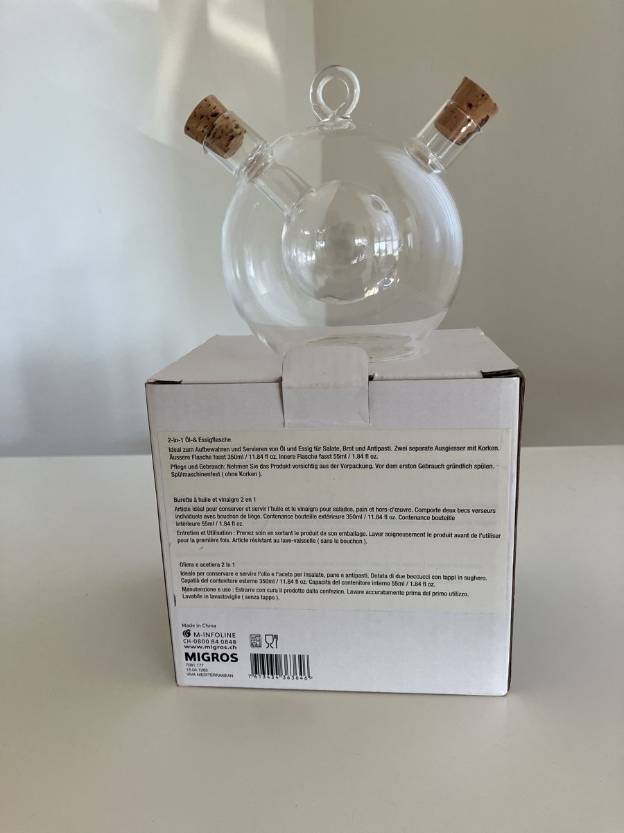 Caraffe: Glas Karaffe Essig- & Ölflasche 2in1 neu – Nuovo (secondo la descrizione) da Neschwil venduto da Luna19610 1