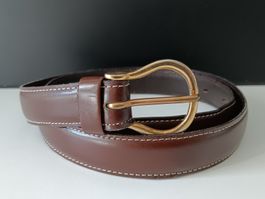 LES FRERES AUSONI Ceinture en cuir marron taille 75/30
