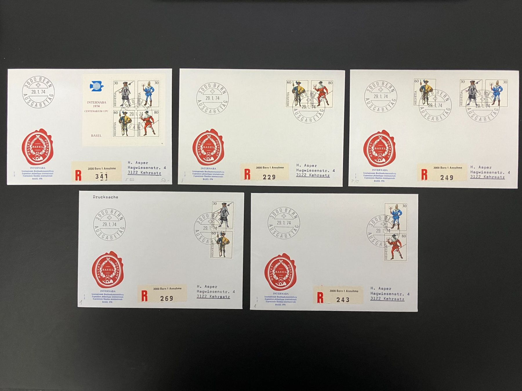 Tutti i francobolli: Lot FDC INTERNABA 1974 – Usato da Solothurn venduto da Tomtom2910