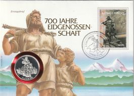 Numisbrief 700 Jahre Eidgenossenschaft