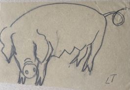 Lill TSCHUDI (1911-2004), Original, Schwein