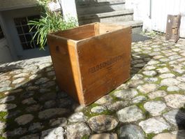 Feldschlösschen Bierkiste massiv, stabil, Holz  Sammlerstück