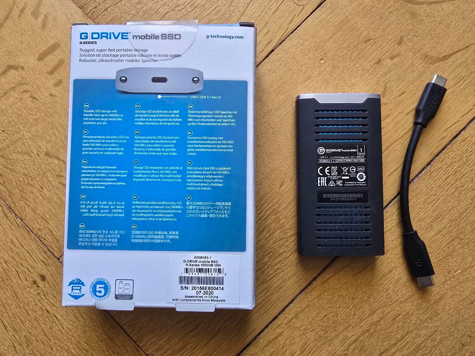Dischi rigidi: G-DRIVE mobile SSD R-Series 1TB USB-C Thunderbolt 3 SSD – Usato da Bern venduto da rondal 1
