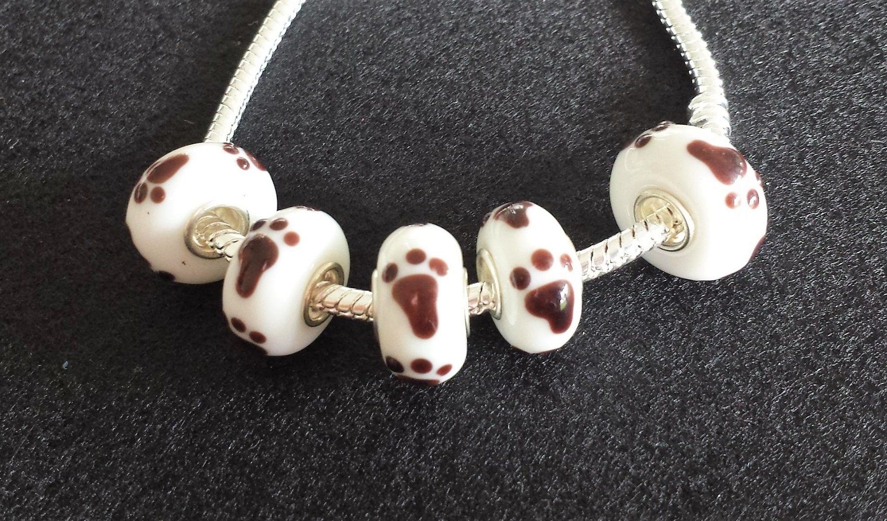 Perle (finte): Lampwork Weisse Glasperle, Glass Bead – Nuovo (secondo la descrizione) da Langenthal venduto da flowersNbirds 1