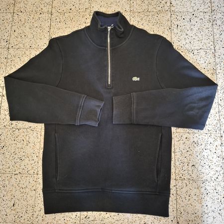 Pull demi-zip Lacoste noir en coton - Taille S (FR 3)