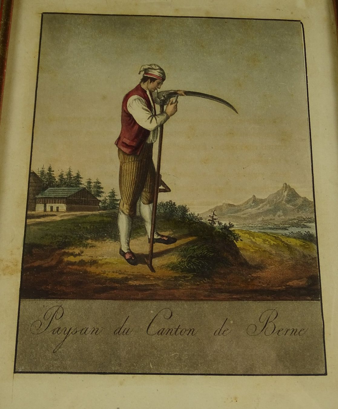 Stiche: MÄNNERTRACHT, BAUER, BERN, AQUATINTA 1822 – Gebraucht aus Grüningen von Kartensammler 1