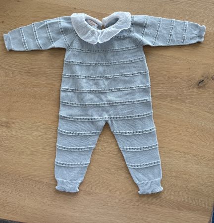 NEU: Babydif Strickoutfit Gr 68/74 grau mit Kragen