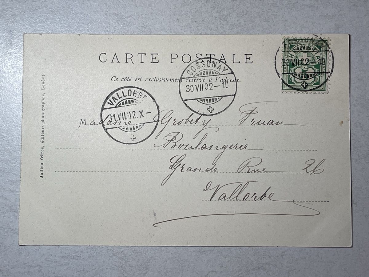 Cartoline postali: Cossonay, Kirche und Schloss, 1902 – Usato da Strengelbach venduto da Aschatan5 1