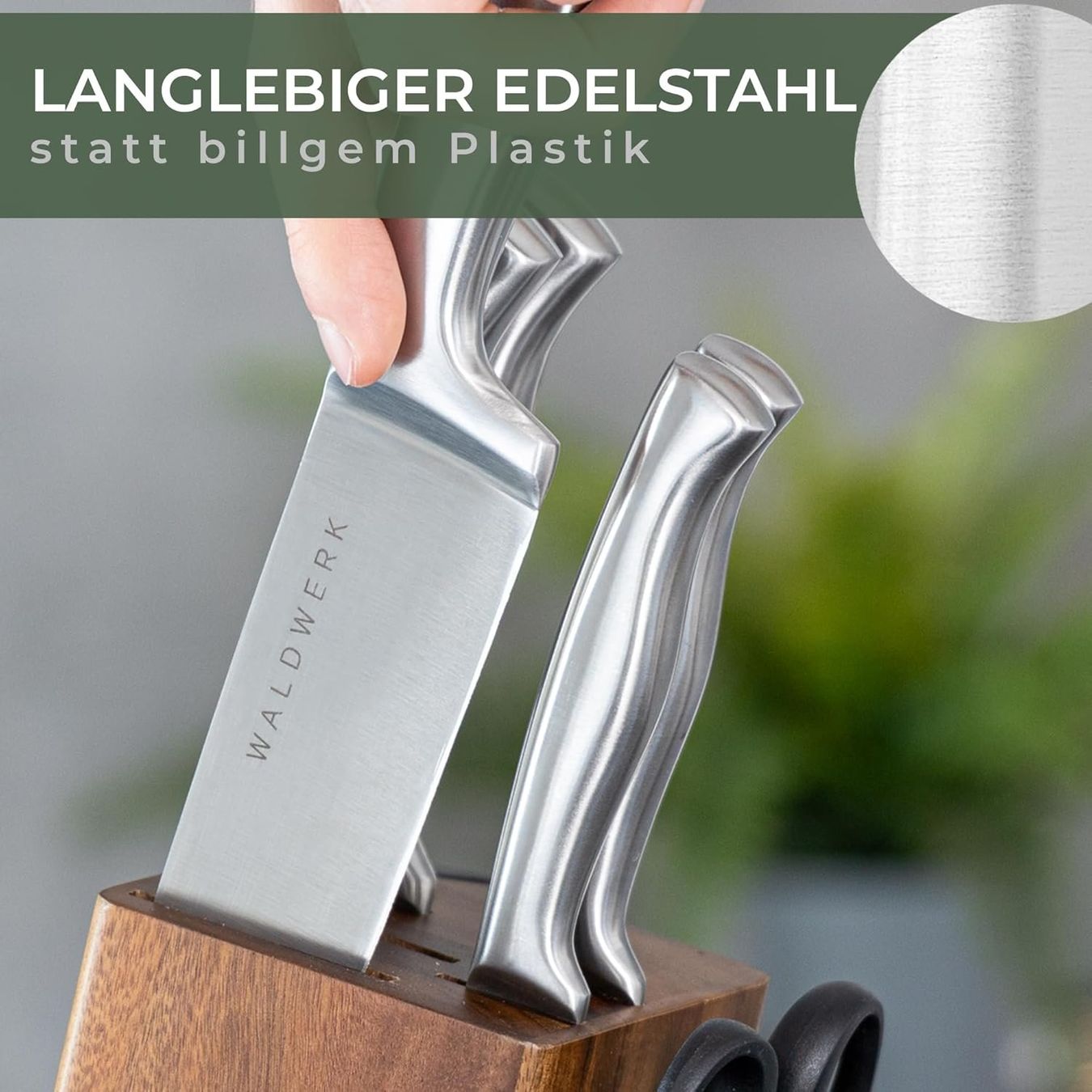 Coltelli: Küchenmesser Messerset Messerblock Set 7tlg Edelstahl – Nuovo e nell'imballaggio originale da Wittenbach venduto da VELARO 5
