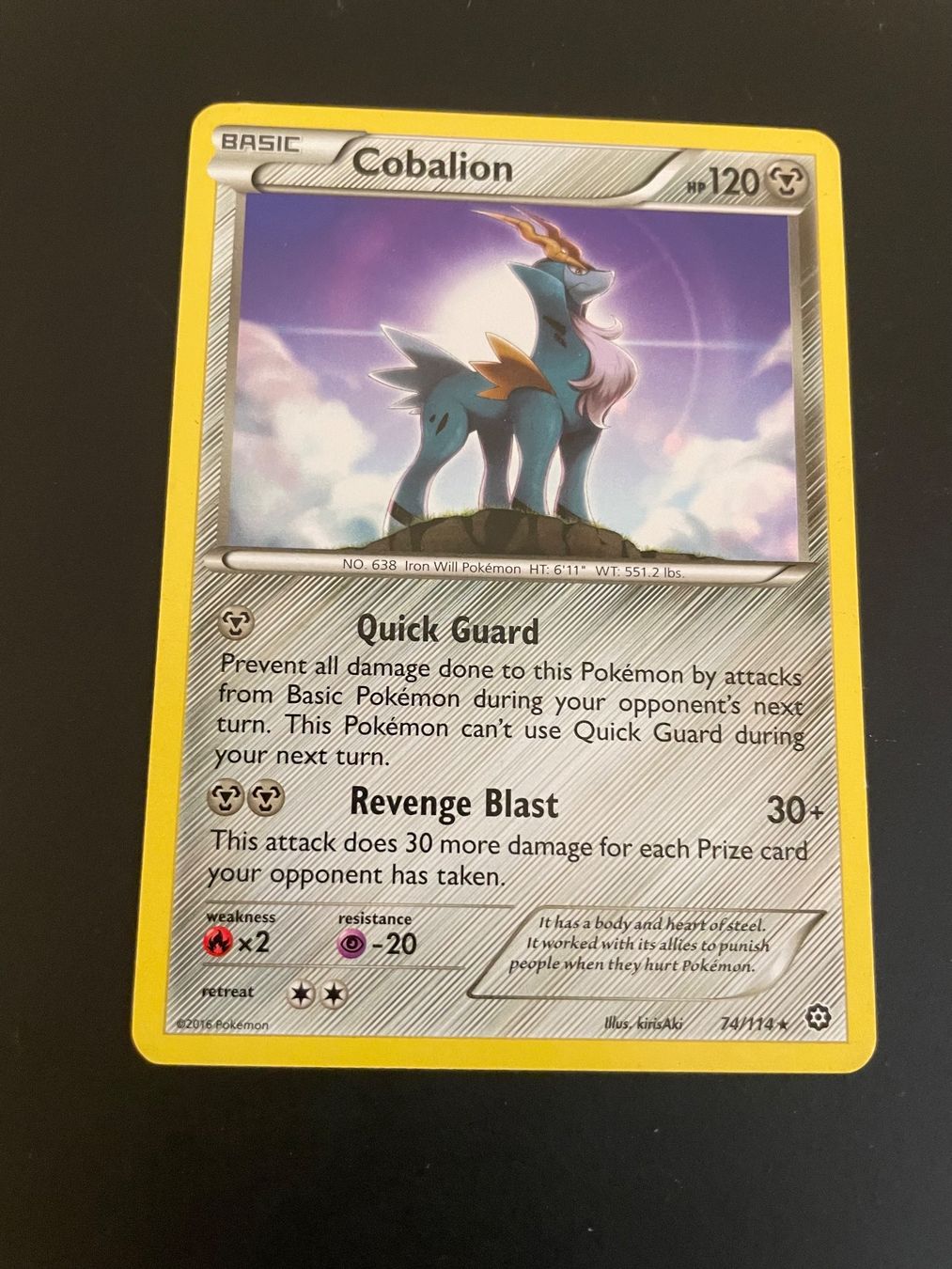Pokémon Sammelbilder & Trading cards: Cobalion Steam Siege 74/114 – Gebraucht aus Zürich von pokemon_cards