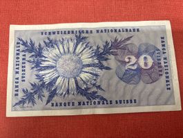 Seltene 20 Franken Note, Serie 106T, 1976 - Top Zustand!
