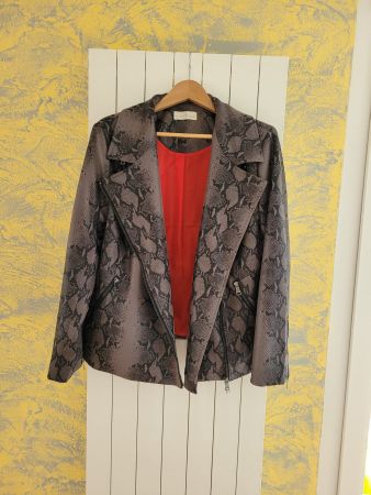 vegane Lederjacke im Biker-Stil, Grösse 42, wie NEU