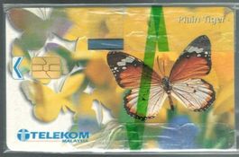 Telefonkarte Malaysia Schmetterling Plain Tiger originalverp