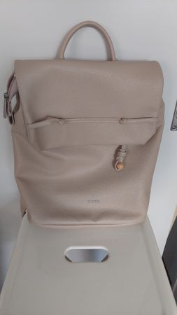 Rucksack ZWEI beige Kunstleder mit Gebrauchsspuren