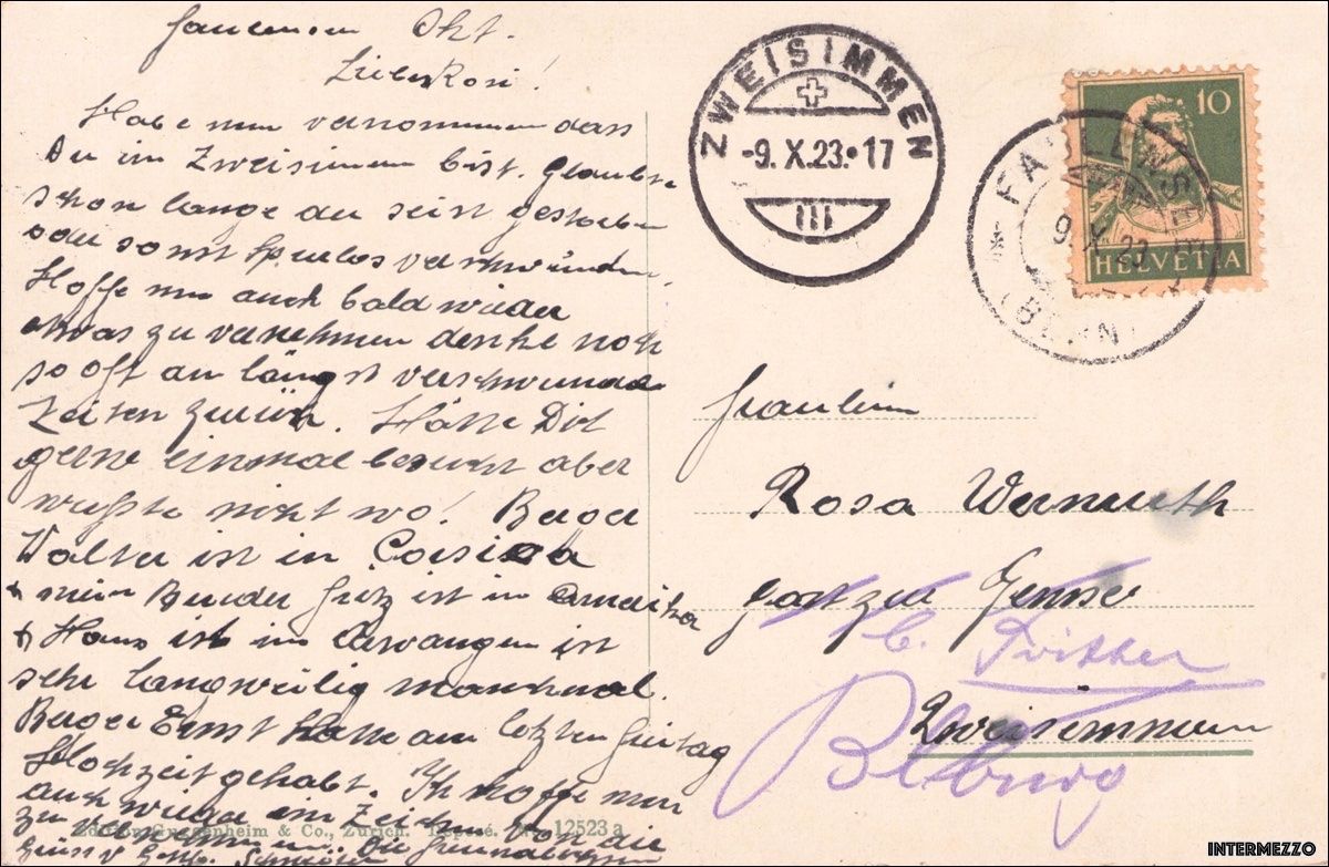Ansichtskarten: Faulensee BE // 1923 Dorf Thunersee – Gebraucht aus Basel von intermezzo12 1