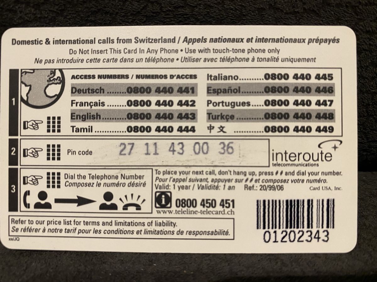 Telefon- & Taxkarten: Teleline – Gebraucht aus Lausanne von babacard10 1