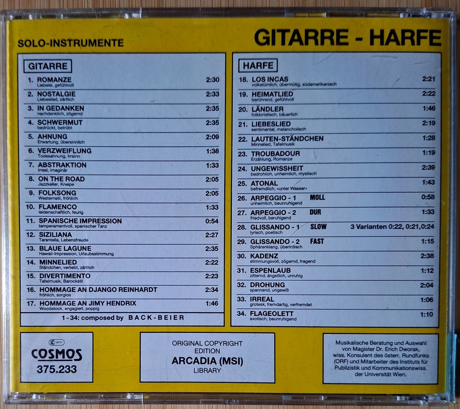 CD: CD Solo Instrumente Gitarre & Harfe – Usato da Burg AG venduto da ..machine_rec.. 1
