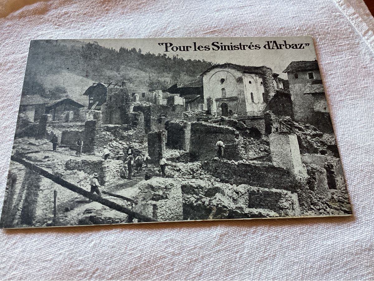 Cartoline postali: ARBAZ incendie 1924 – Usato da Luc (Ayent) venduto da Rebouille