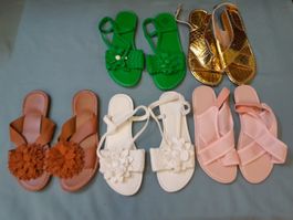 5 PAAR SANDALEN GRÖSSE 40 SANDALETTEN NEU