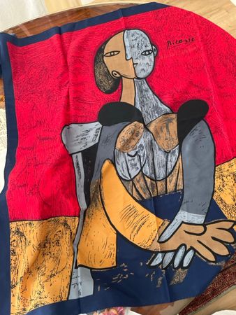 Picasso Seidentuch 💯Frisch Gereinigt rotblau Neuwertig87x87