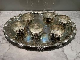 Altes Kaffeeservice, Schott Mainz Jena Vintage Glas