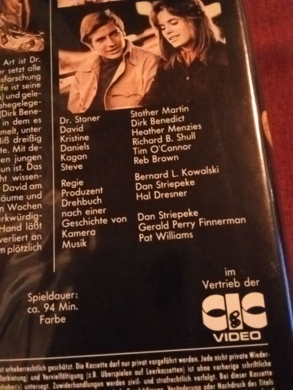 Tutti i VHS: Sssnake (USA 1973) CIC Video VHS 1205 – Usato da Remetschwil venduto da Hofiii 4