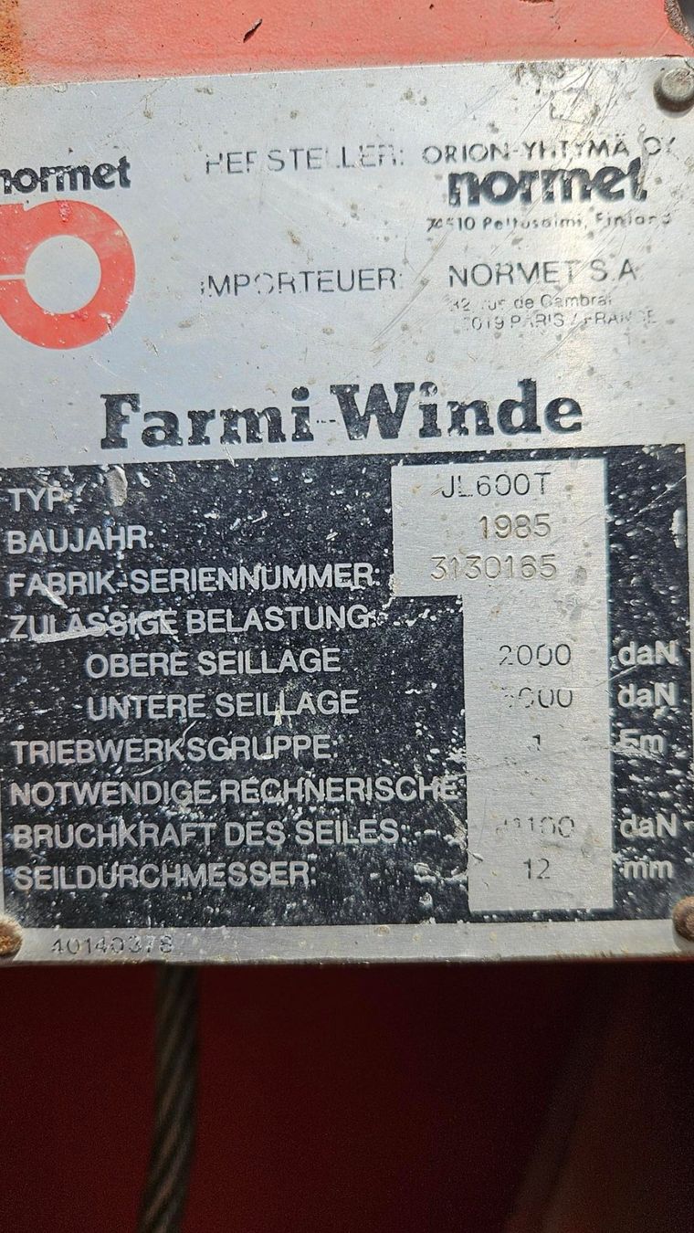 Farmi Argani forestali & Pinze posteriori : Seilwinde Dreipunkt – Usato da Nussbaumen TG venduto da Ngc2087 4