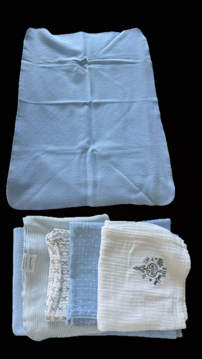 Pasti del neonato: Hoppediz Mullwindeln/Spucktücher Set, hellblau, neuwertig! – Usato da Dottikon venduto da cumi24