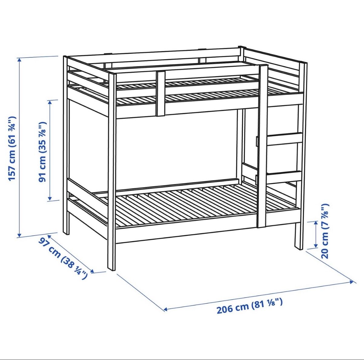 Letti: MYDAL Structure lits superposés, blanc, 90x200 cm, IKEA – Usato da Genève venduto da Ishra31 2