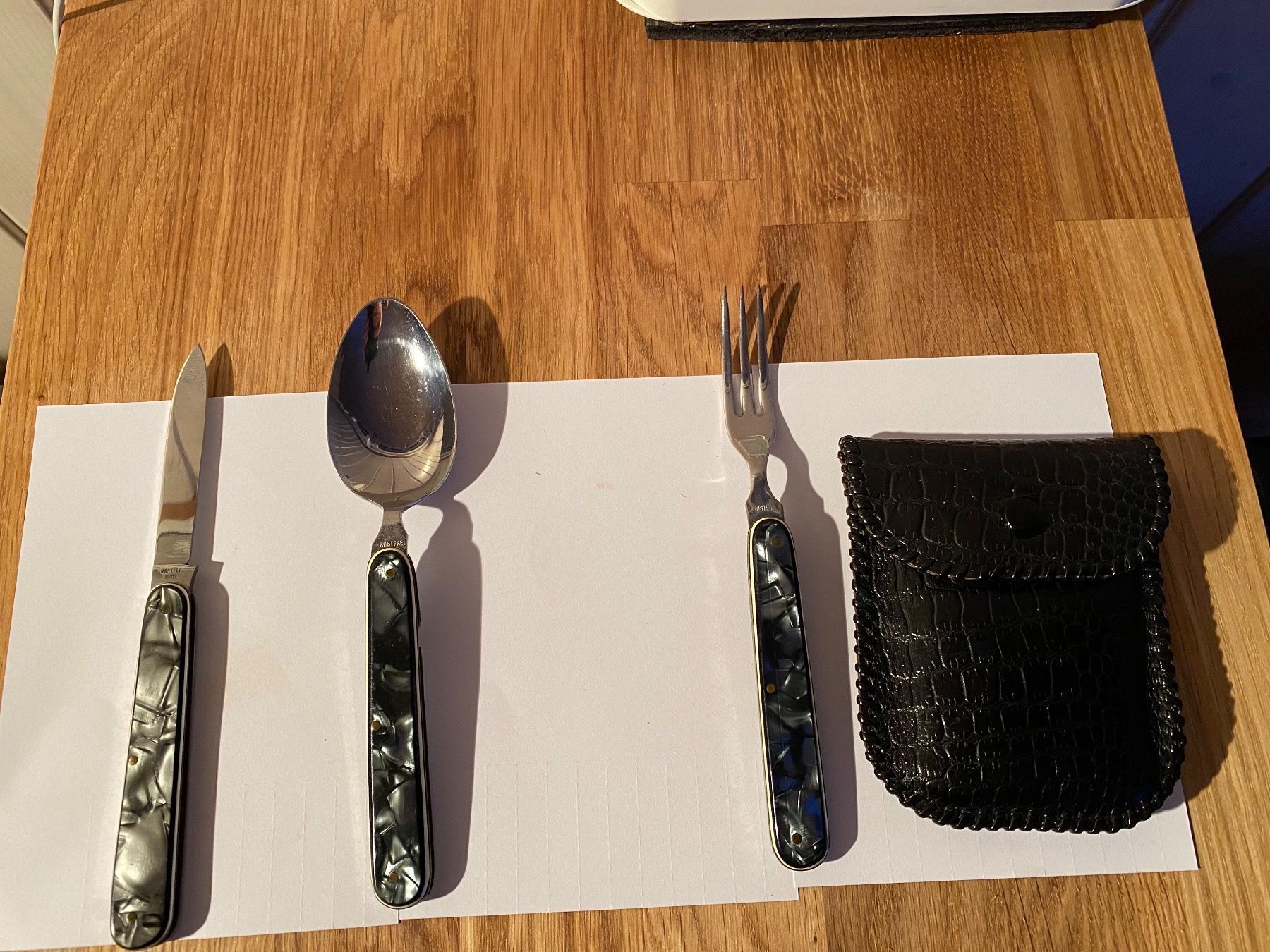 Coltelli: Klappbesteck mit Etui, alt, sehr selten – Usato da Luzern venduto da Harikan 2