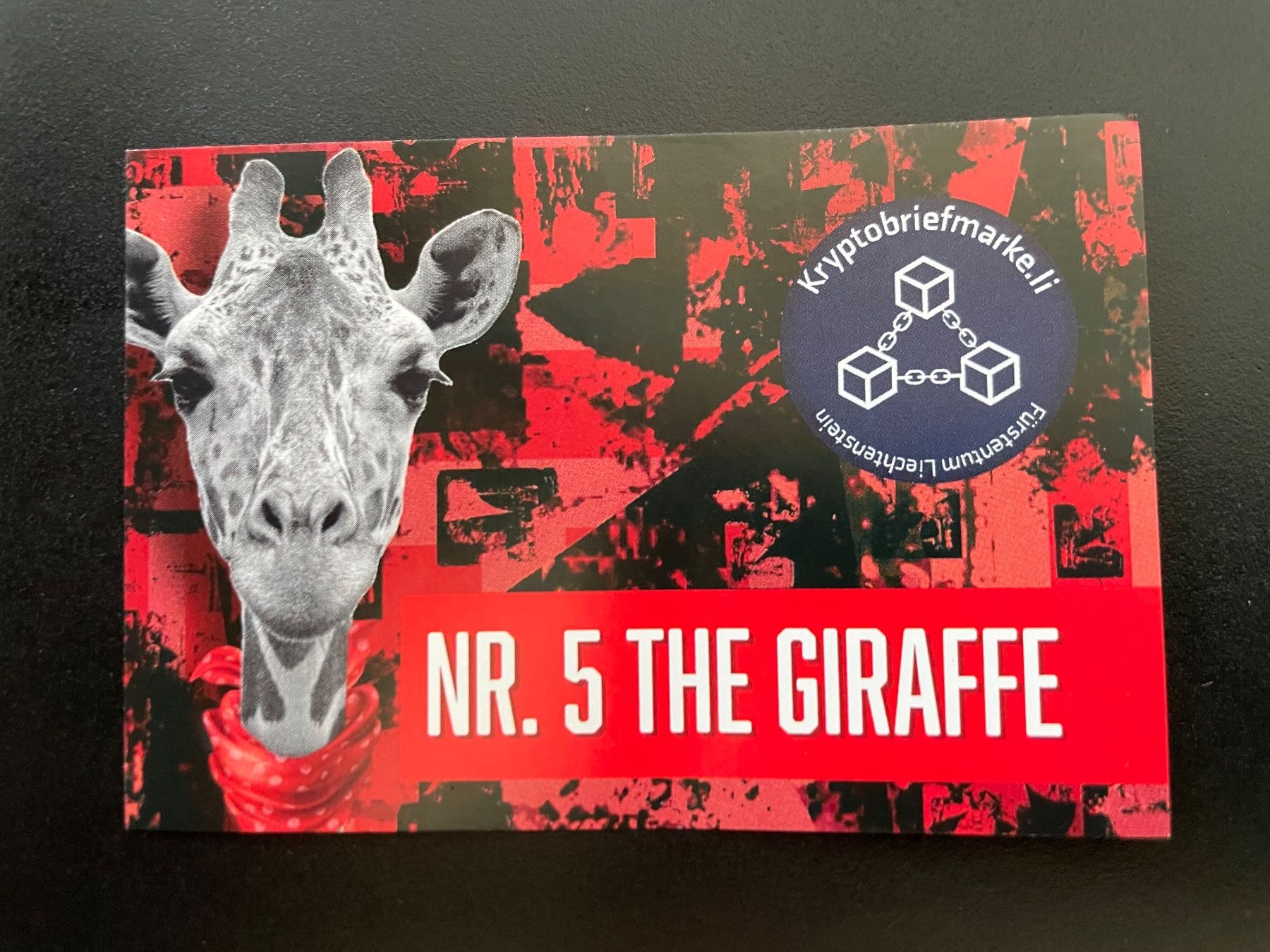 Tutti i francobolli: Kryptobriefmarke - Nr. 5 The Giraffe, violettes Halstuch – Nuovo e nell'imballaggio originale da Bern venduto da schm1969