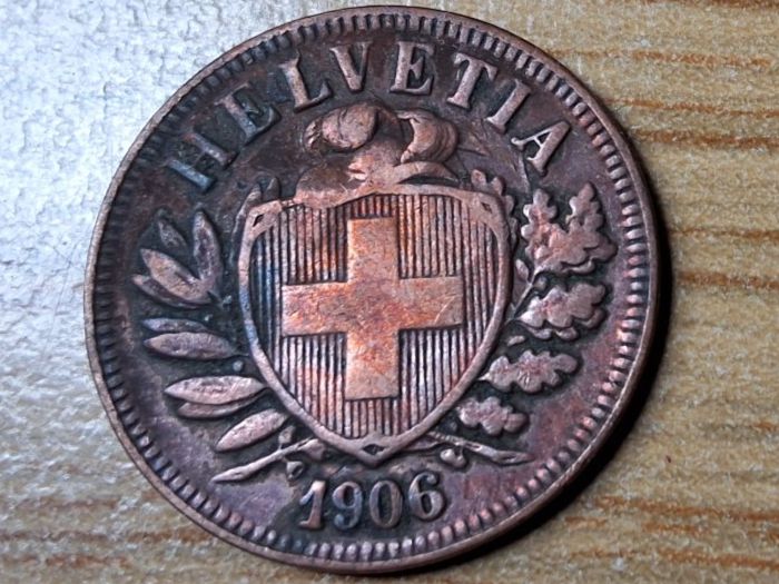 Tutti le monete: 2 Rappen 1906 - Selten! – Usato da Münchenstein venduto da purbach1 8