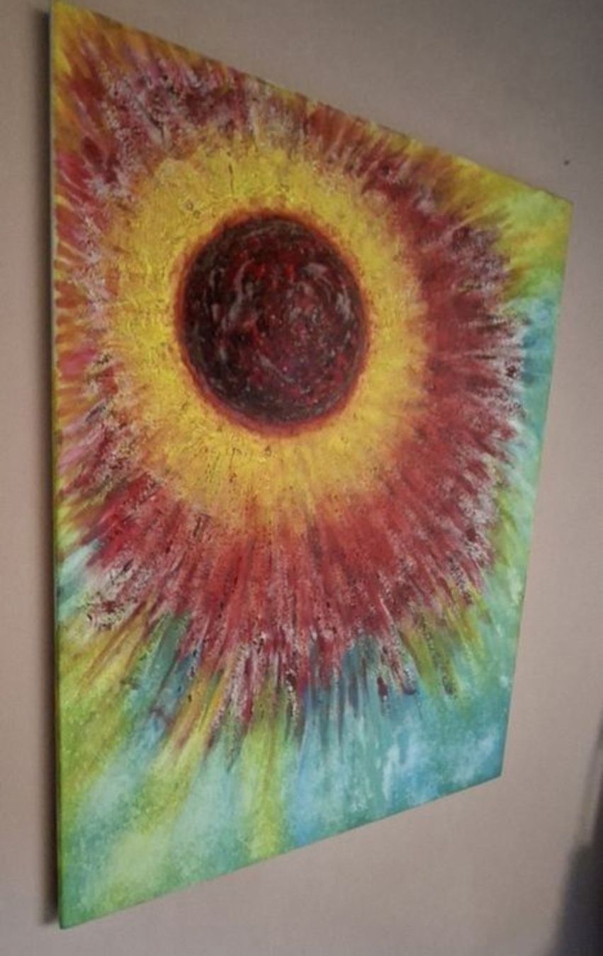 Dipinti: Gemälde Sonne bunt handmade 60×80 – Nuovo (secondo la descrizione) da Riehen venduto da Steinbock1970 2