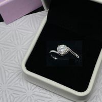 Moissanite Ring, Silber 1ct - Gr. 58 Zertifikat